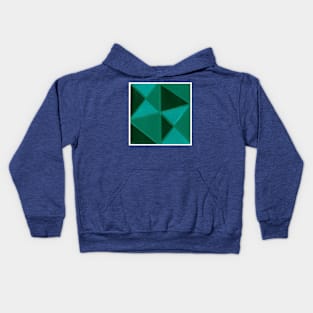 Inverted Green Geometric Abstract Acrylic Painting I Kids Hoodie